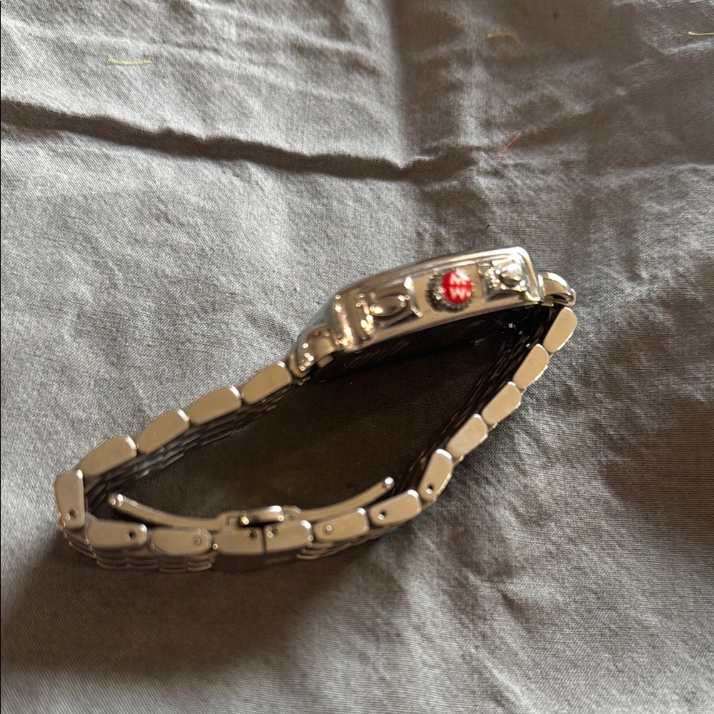 Michele Silver Sapphire Crystal Watch with 12 Diamonds - Picture 4 of 5